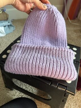 Dressed in LALA lilac chunky beanie